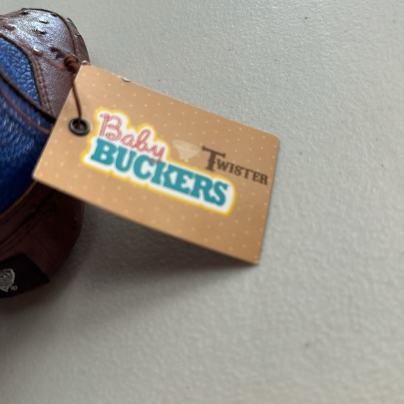 Twister – Western Infant Faux Ostrich Booties ( Blue ) Size 1-2 - Picture 6 of 7